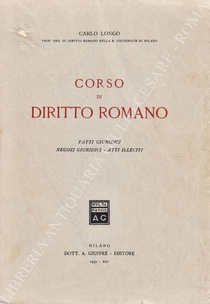 Corso di diritto romano. Fatti giuridici