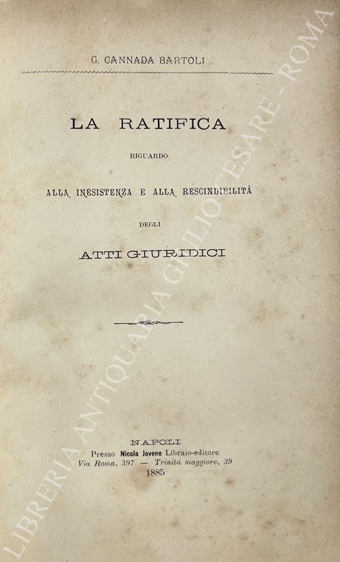 La ratifica riguardo alla inesistenza