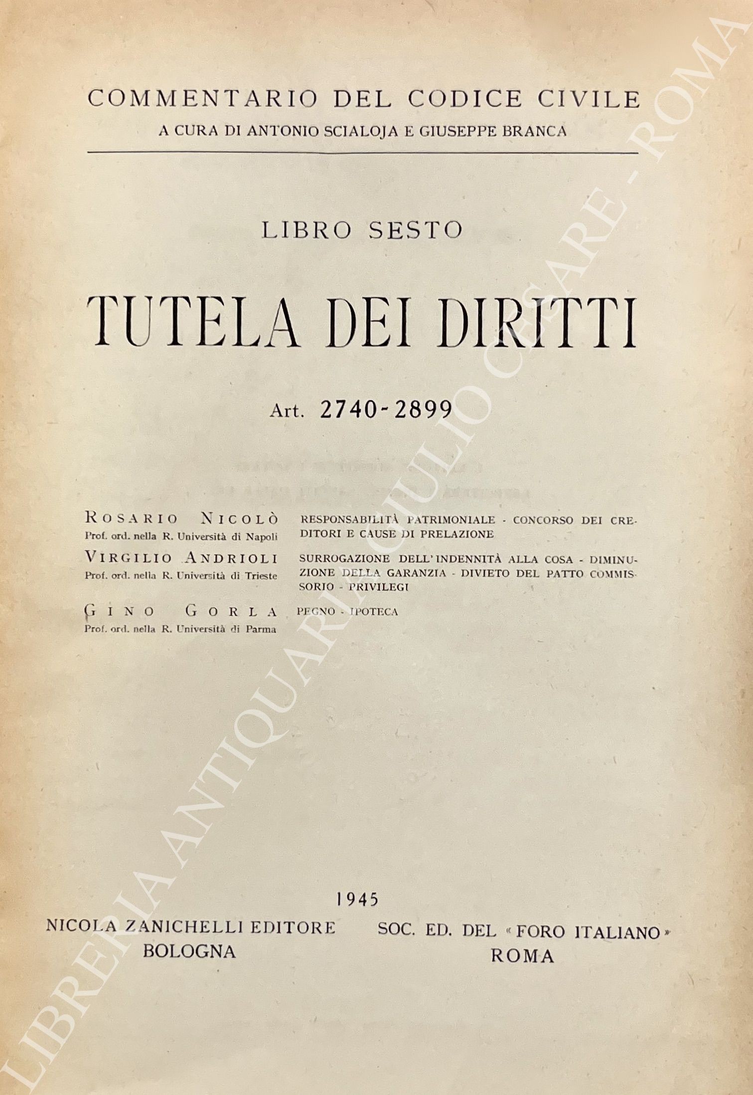 Responsabilità patrimoniale. Art. 2740-2899