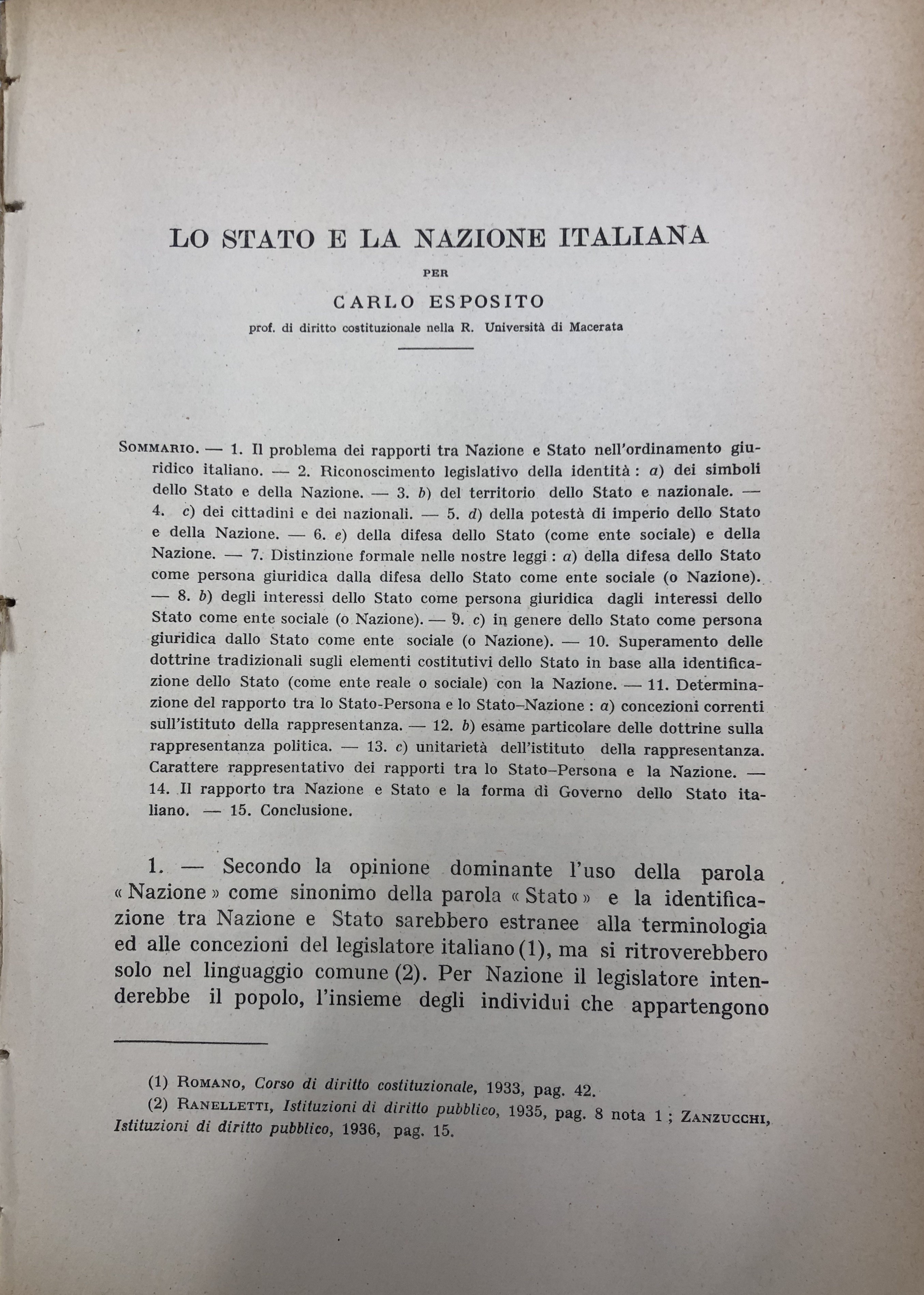 Lo Stato e la nazione italiana
