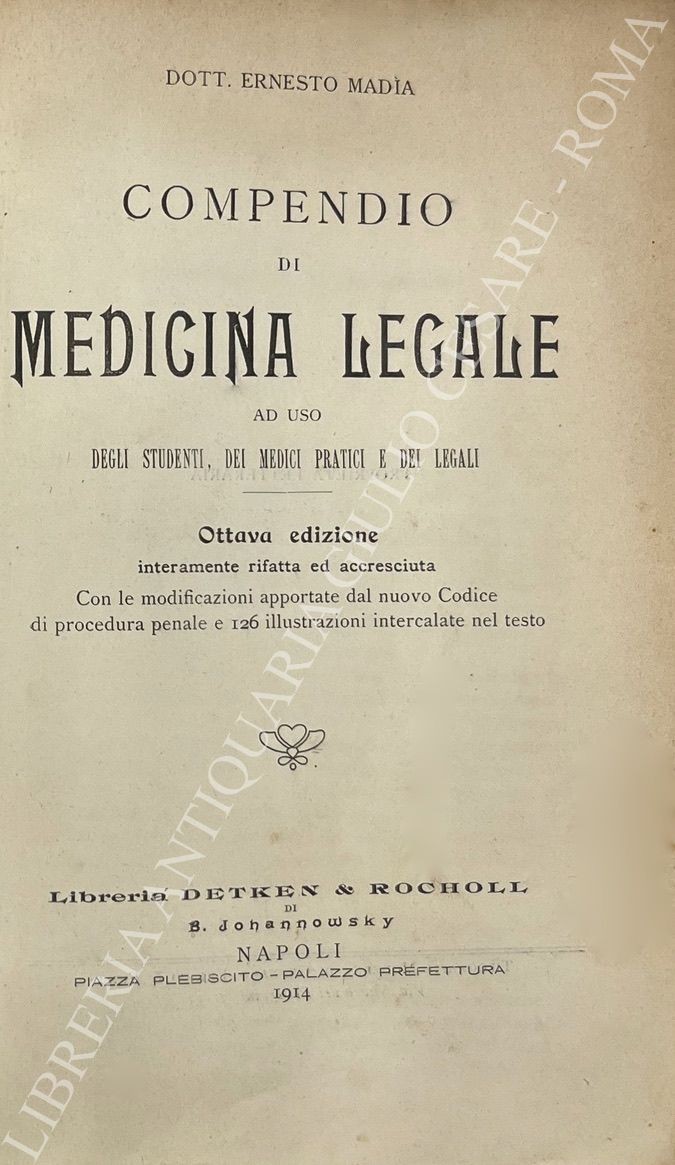 Compendio di medicina legale ad uso degli studenti