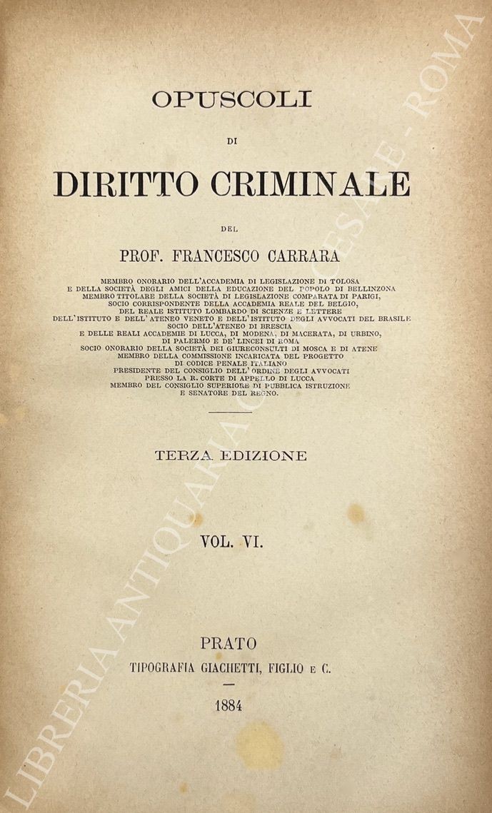 Opuscoli di diritto criminale. 