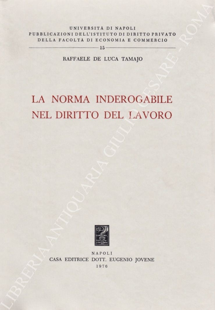 La norma inderogabile nel diritto del lavoro