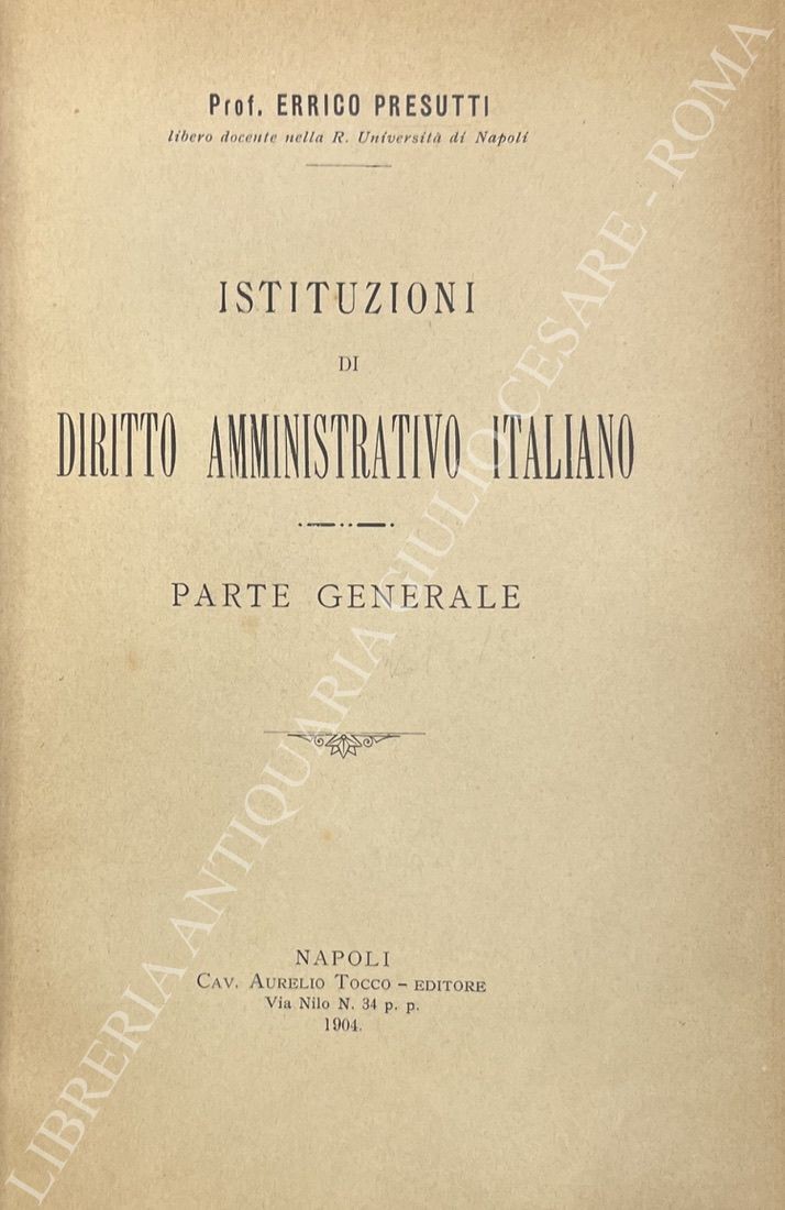 Istituzioni di diritto amministrativo italiano