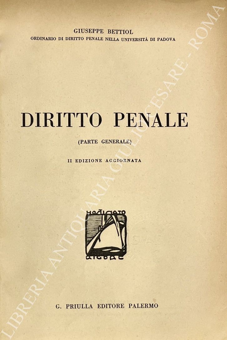 Diritto penale. (Parte generale)