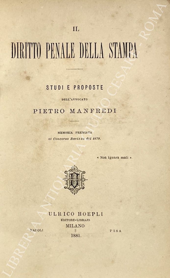 Il diritto penale della stampa. Studi e proposte