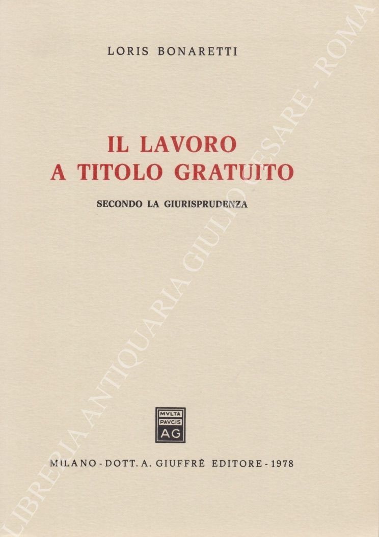 Il lavoro a titolo gratuito