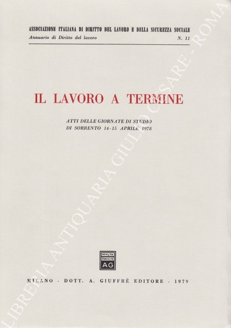 Il lavoro a termine. Atti delle giornate di studio