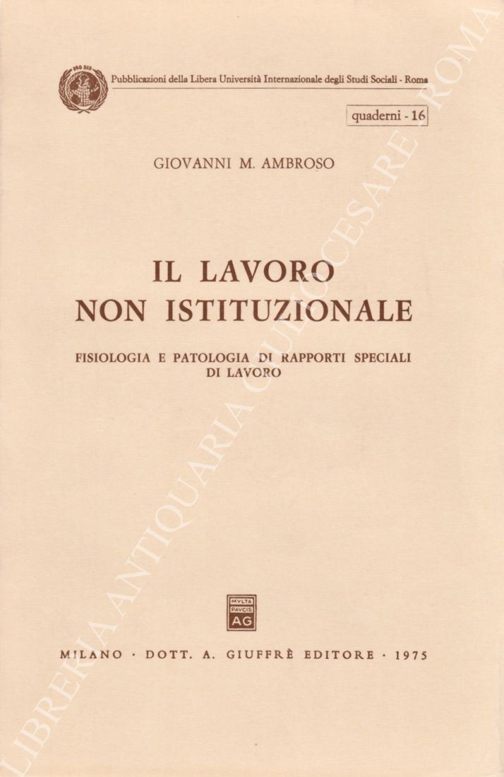 Il lavoro non istituzionale