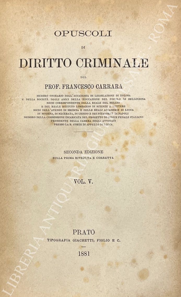 Opuscoli di diritto criminale
