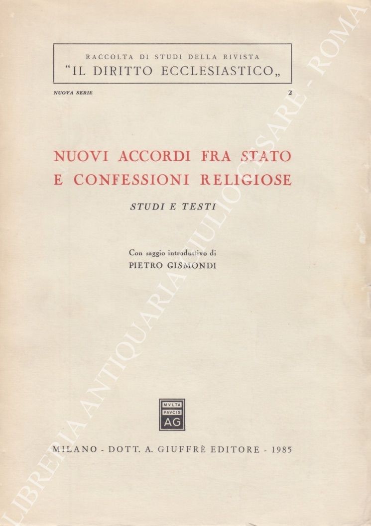 Nuovi accordi fra Stato e confessioni religiose