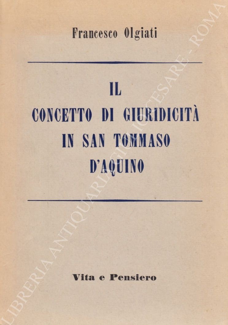 Il concetto di giuridicità in San Tommaso D'Aquino