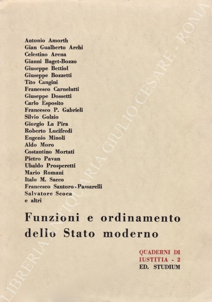 Funzioni e ordinamento dello Stato moderno