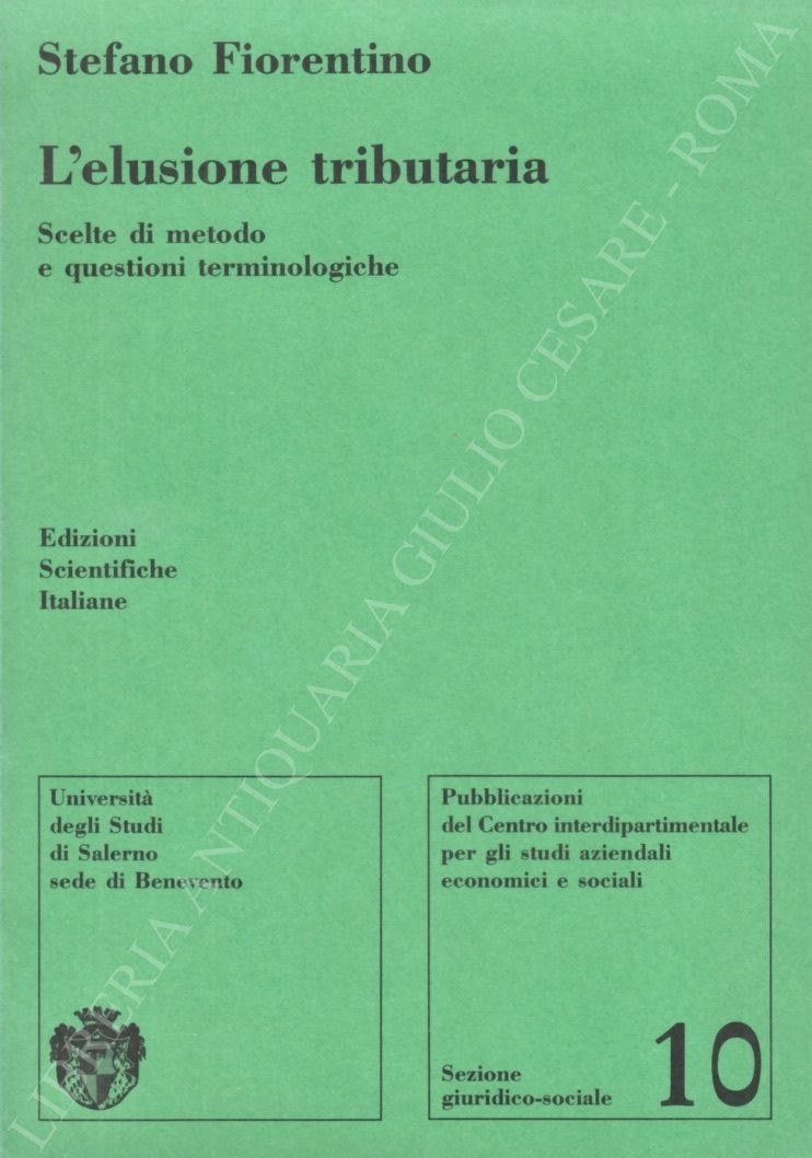 L'elusione tributaria. Scelte di metodo e questioni terminologiche