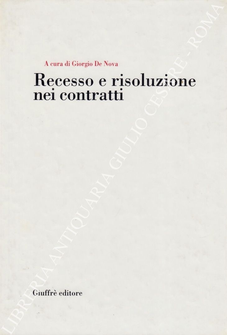 Recesso e risoluzione nei contratti