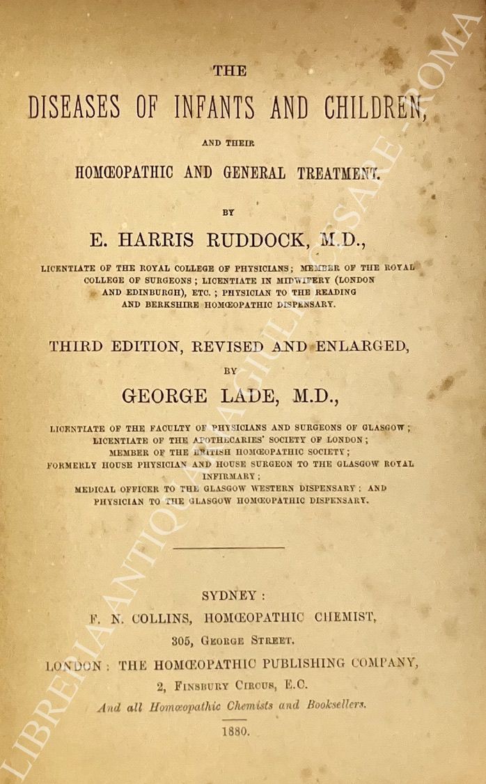 The diseases of infants and children