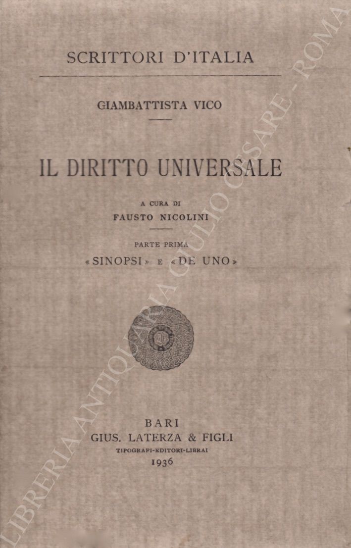 Il diritto universale. A cura di Fausto Nicolini