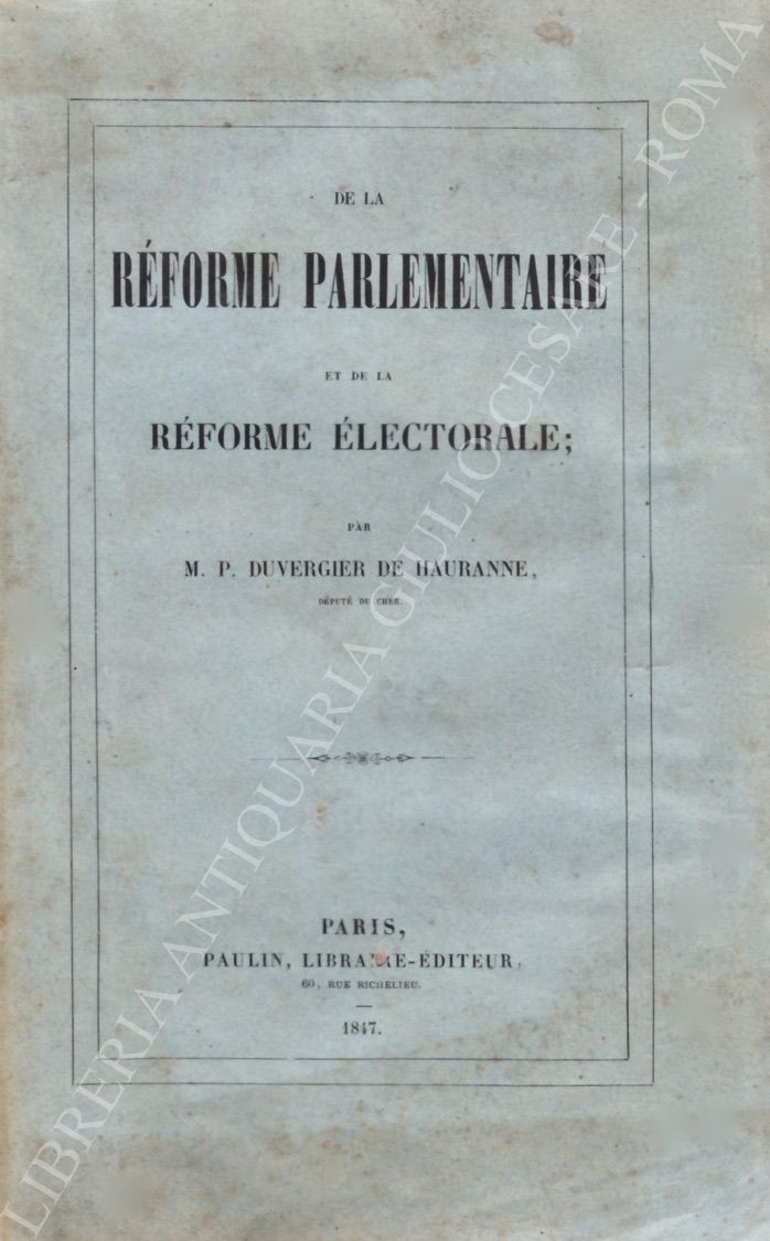 De la reforme parlamentaire