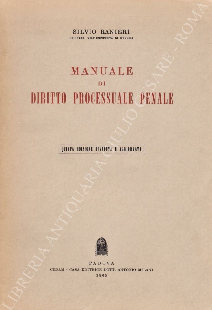 Manuale di diritto processuale penale