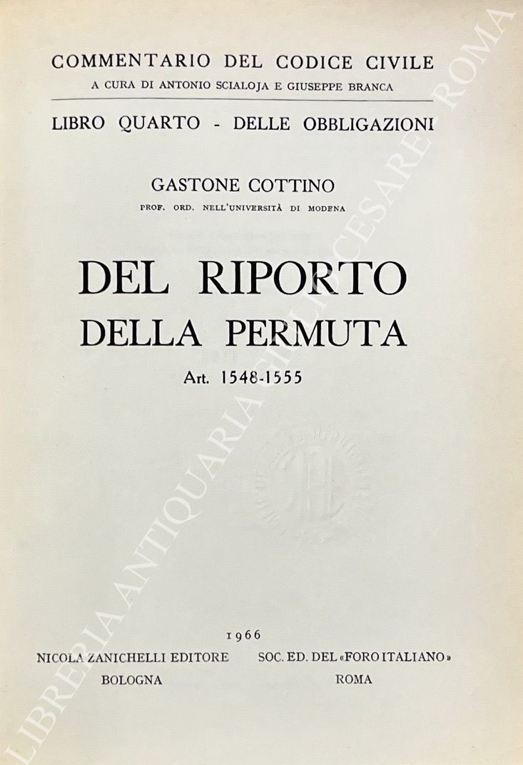 Del riporto della permuta