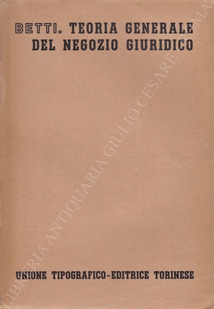 Teoria generale del negozio giuridico