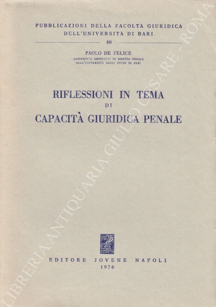 Riflessioni in tema di capacità giuridica penale