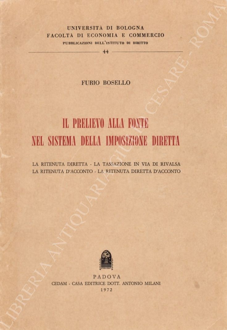 Il prelievo alla fonte nel sistema della imposizione diretta