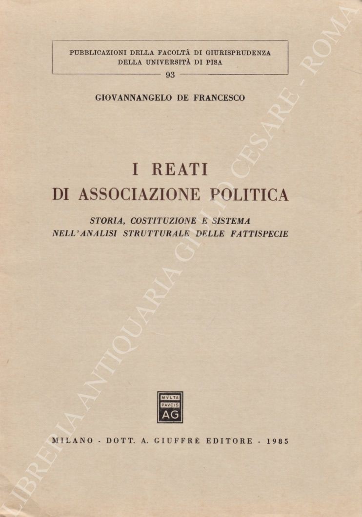 I reati di associazione politica