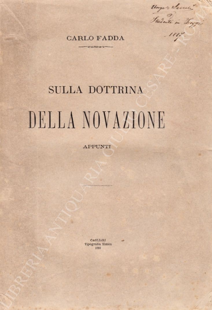 Sulla dottrina della novazione