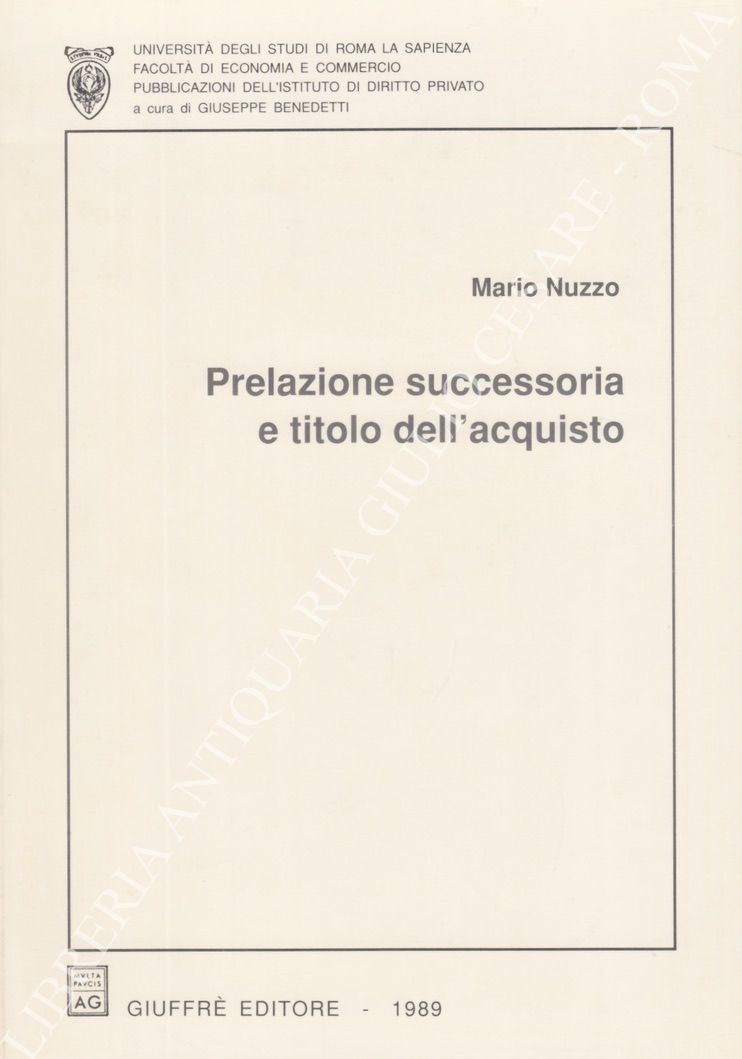 Prelazione successoria e titolo dell'acquisto