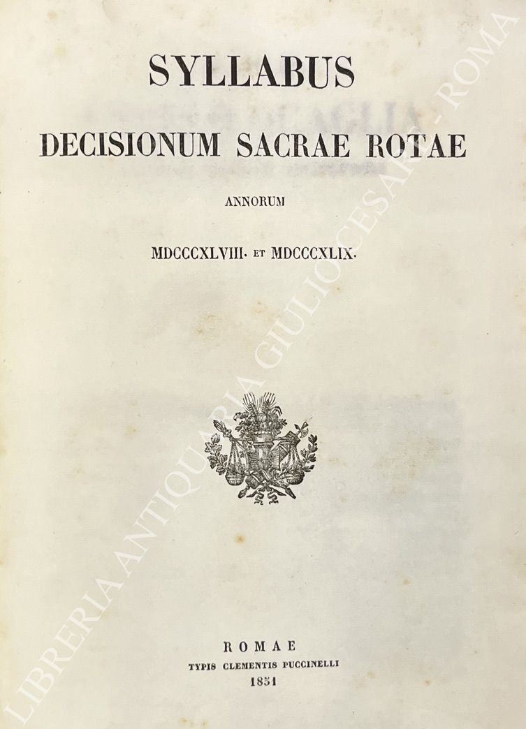 Syllabus decisionum sacrae rotae