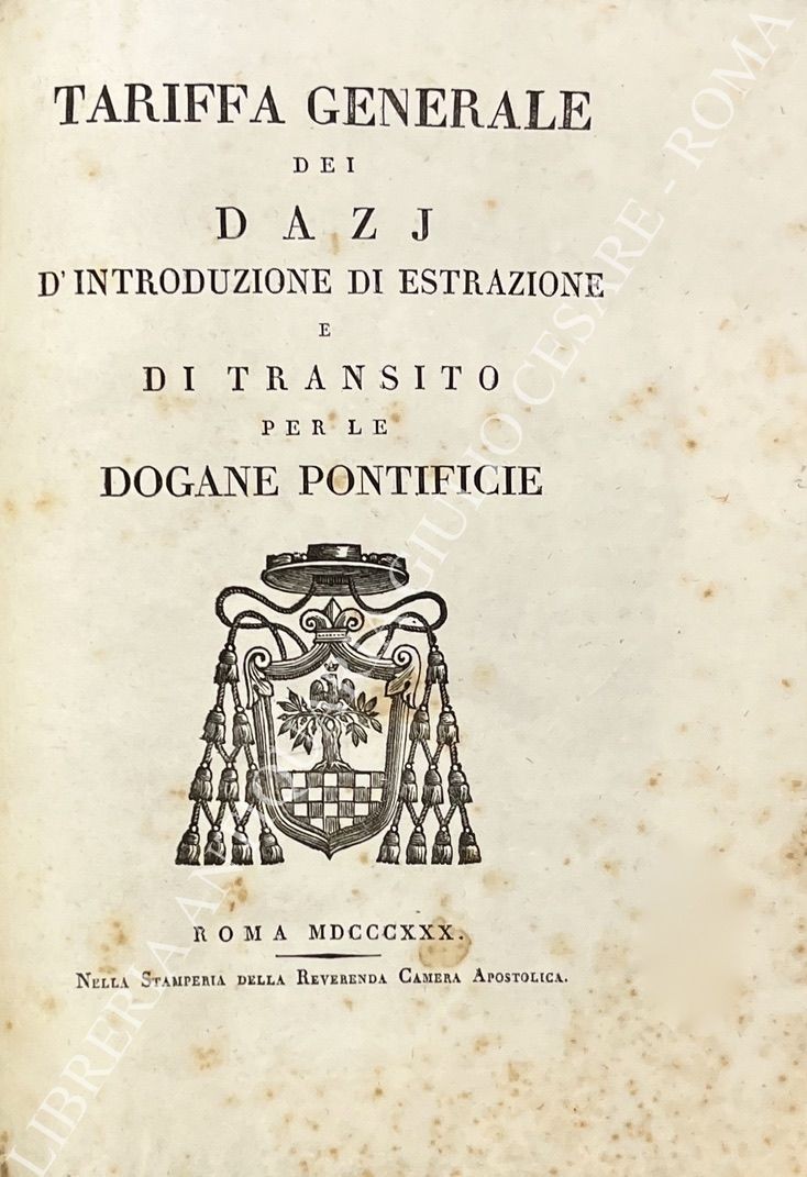 Tariffa generale dei dazj d'introduzione di estrazione