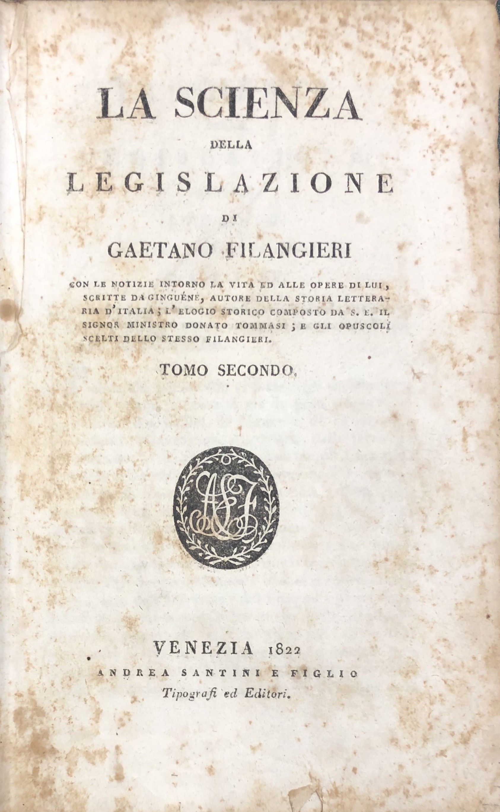 La scienza della legislazione