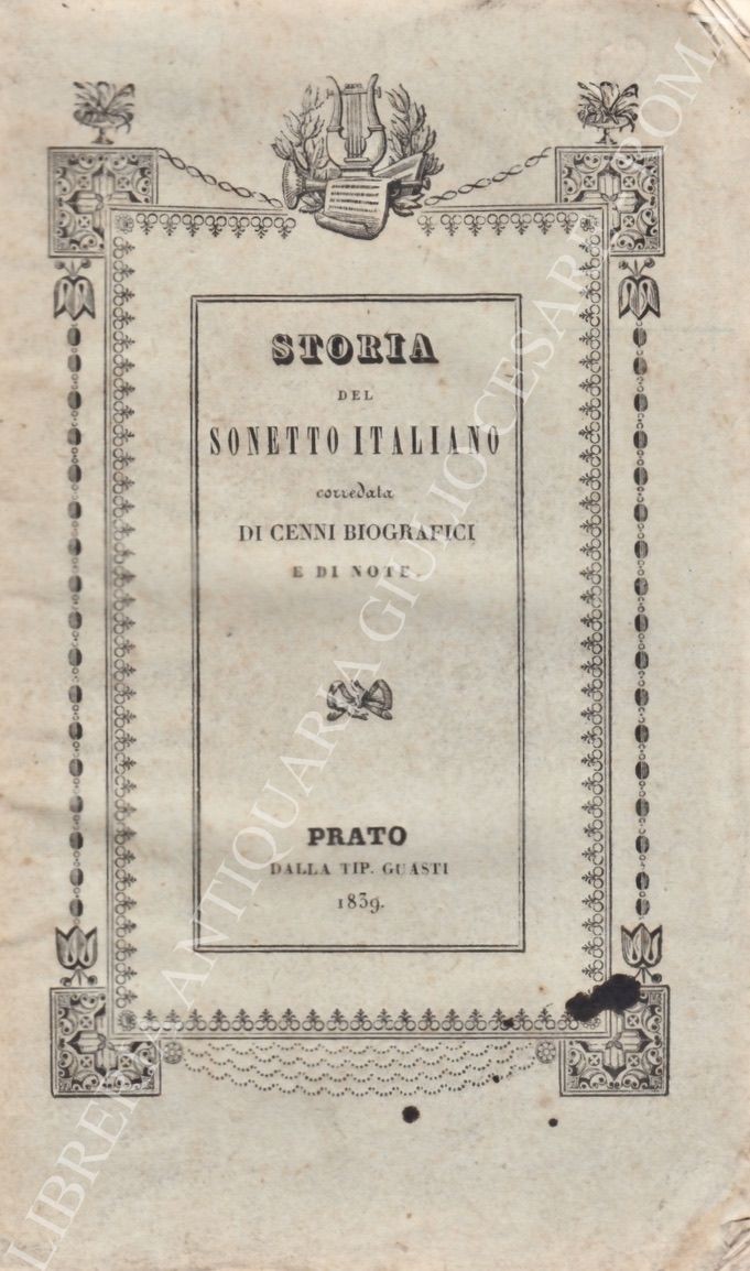 Storia del sonetto italiano corredata di cenni biografici