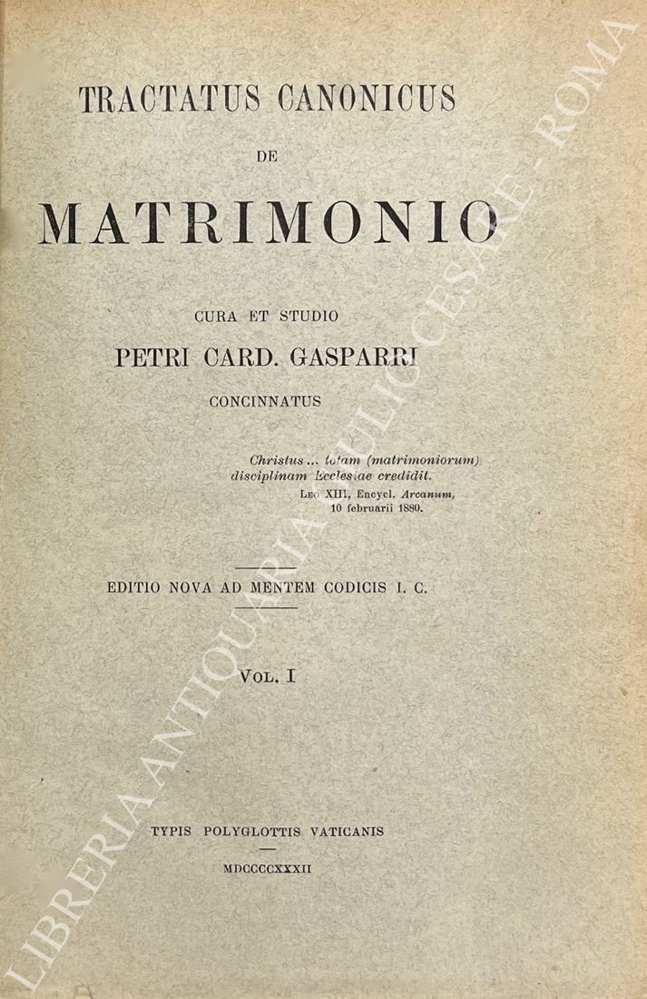Tractatus canonicus de matrimonio