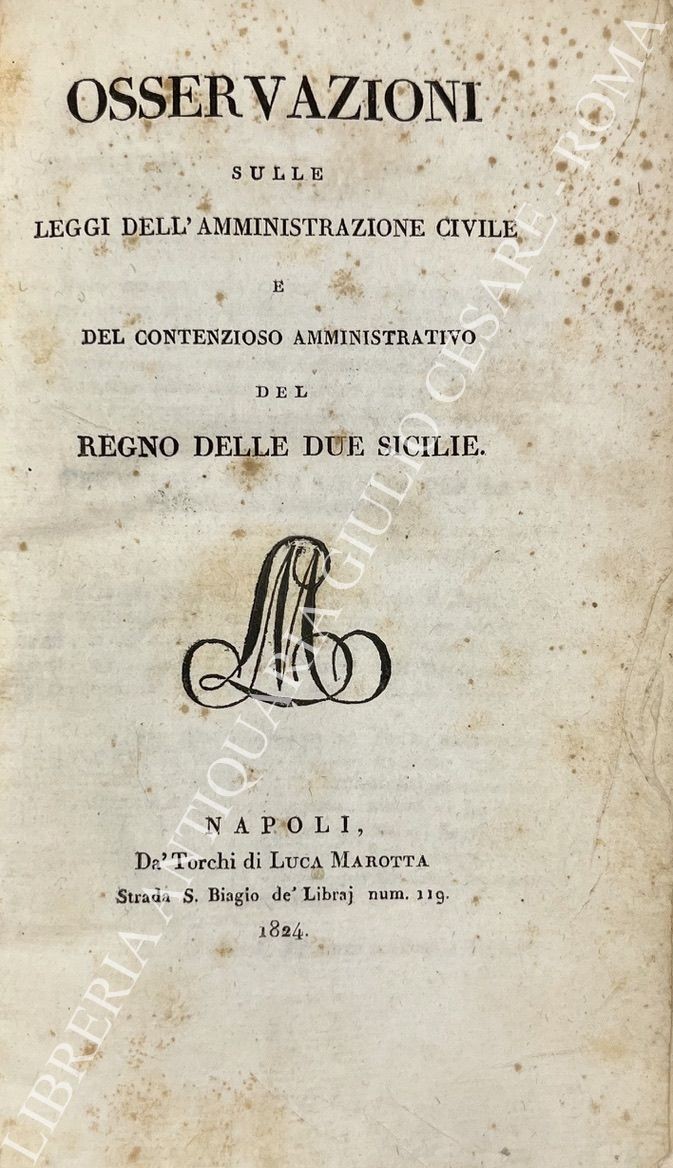 Osservazioni sulle leggi dell'amministrazione civile