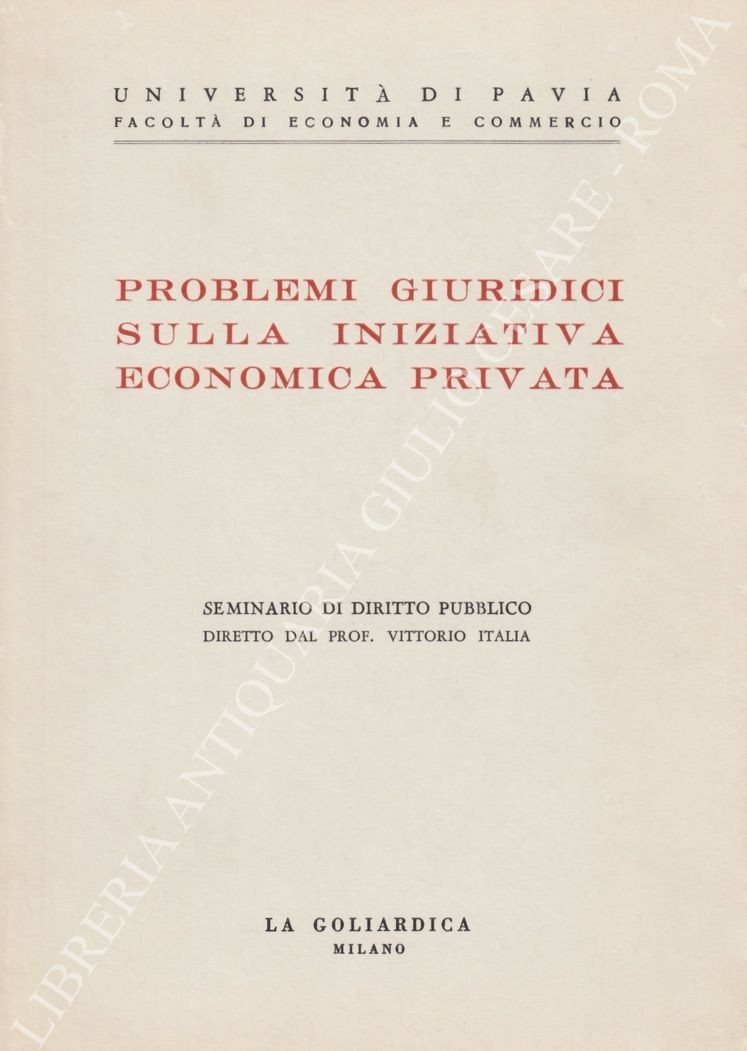 Problemi giuridici sulla iniziativa economica privata