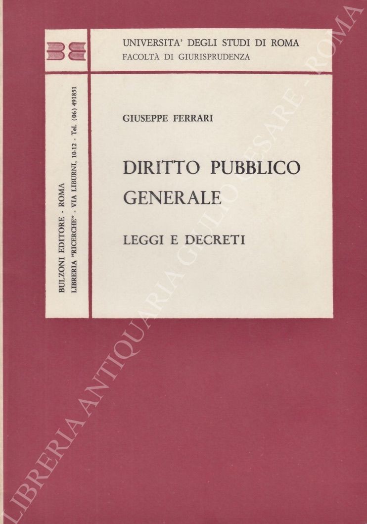 Diritto pubblico generale. Leggi e decreti