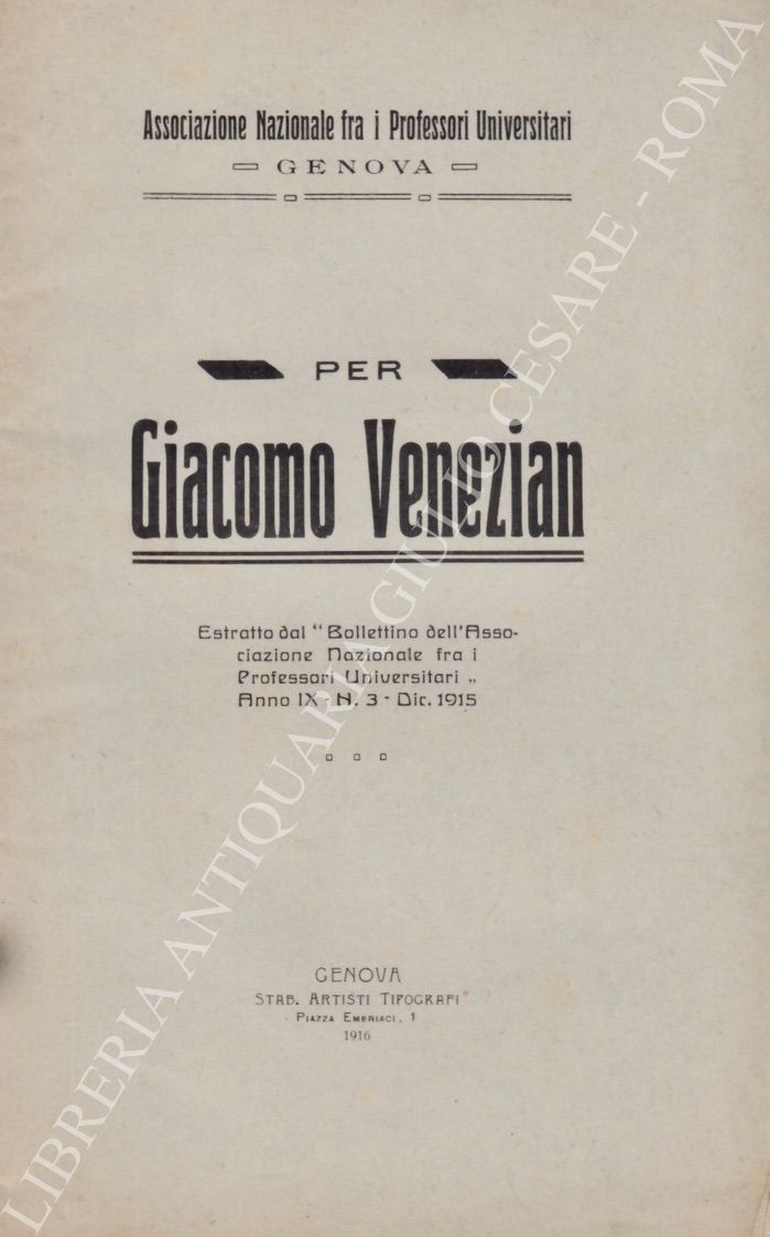 Per Giacomo Venezian