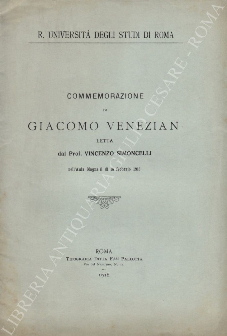Commemorazione di Giacomo Venezian