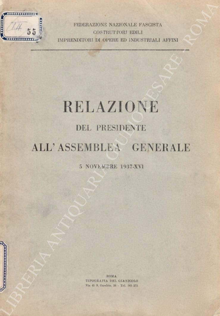 Relazione del Presidente all'Assemblea Generale