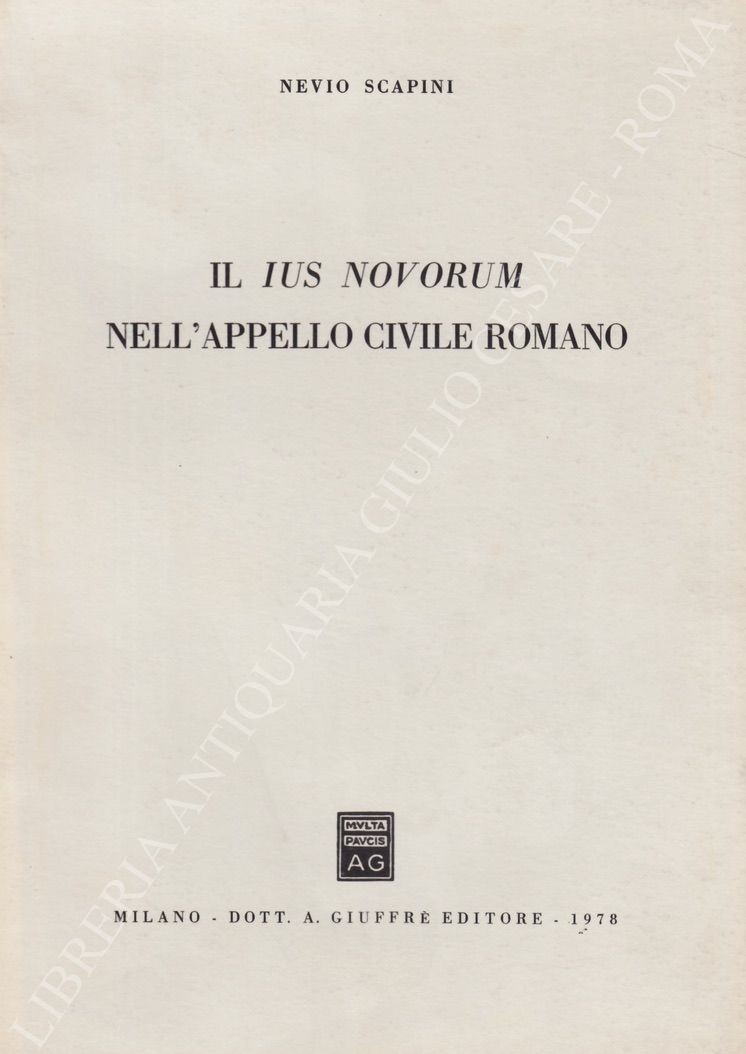 Il ius novorum nell'appello civile romano