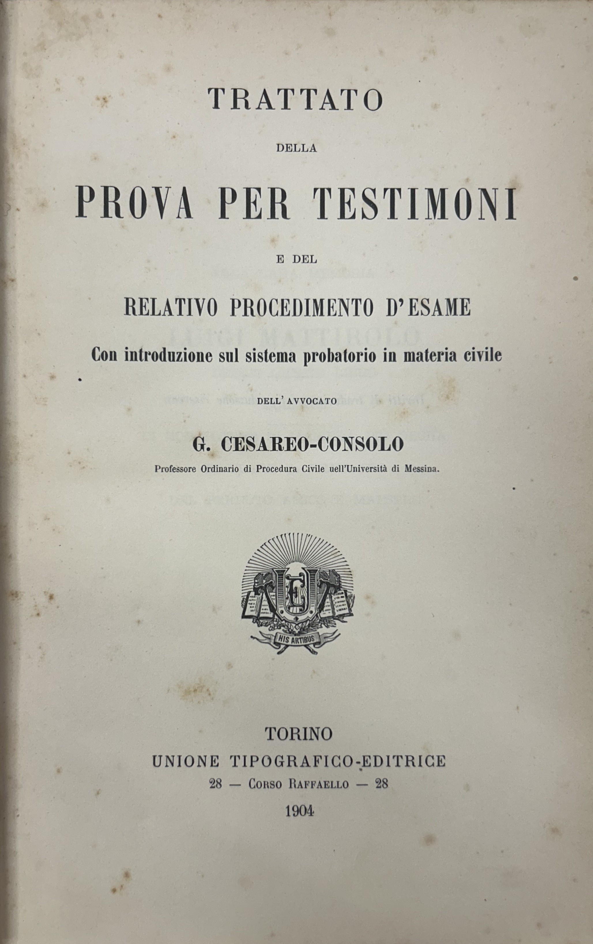 Trattato della prova per testimoni