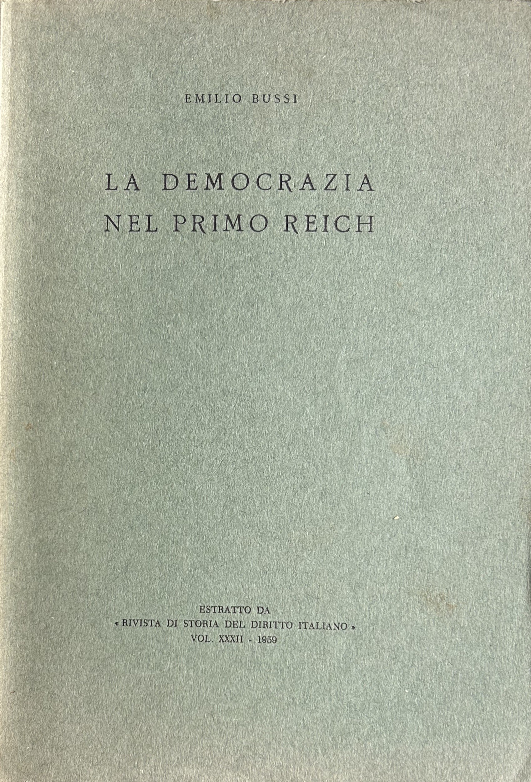 La democrazia nel primo Reich