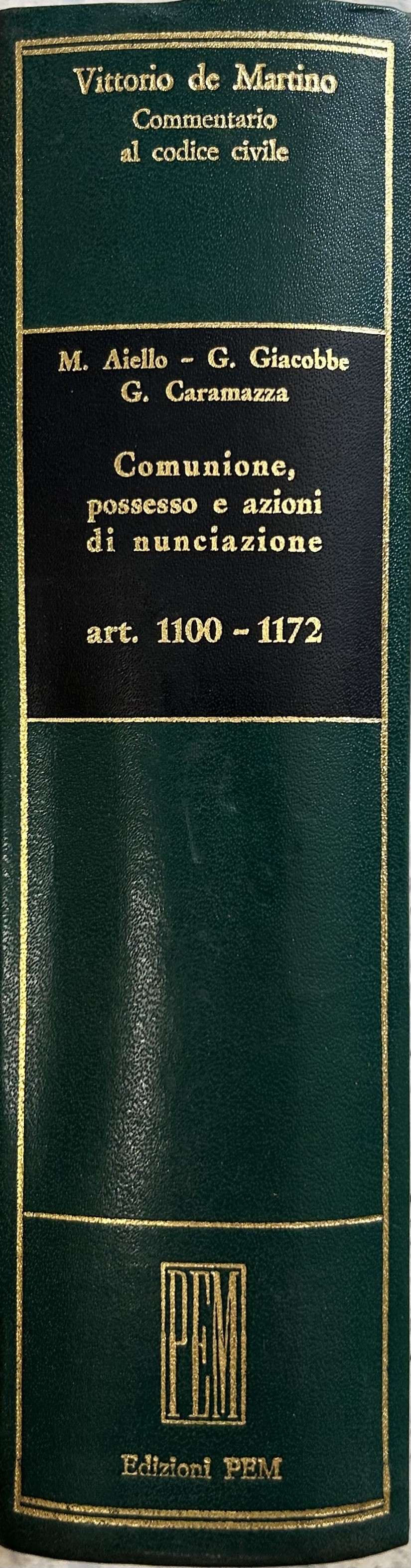 Comunione possesso e azioni di nunciazione. Art. 1100-1172
