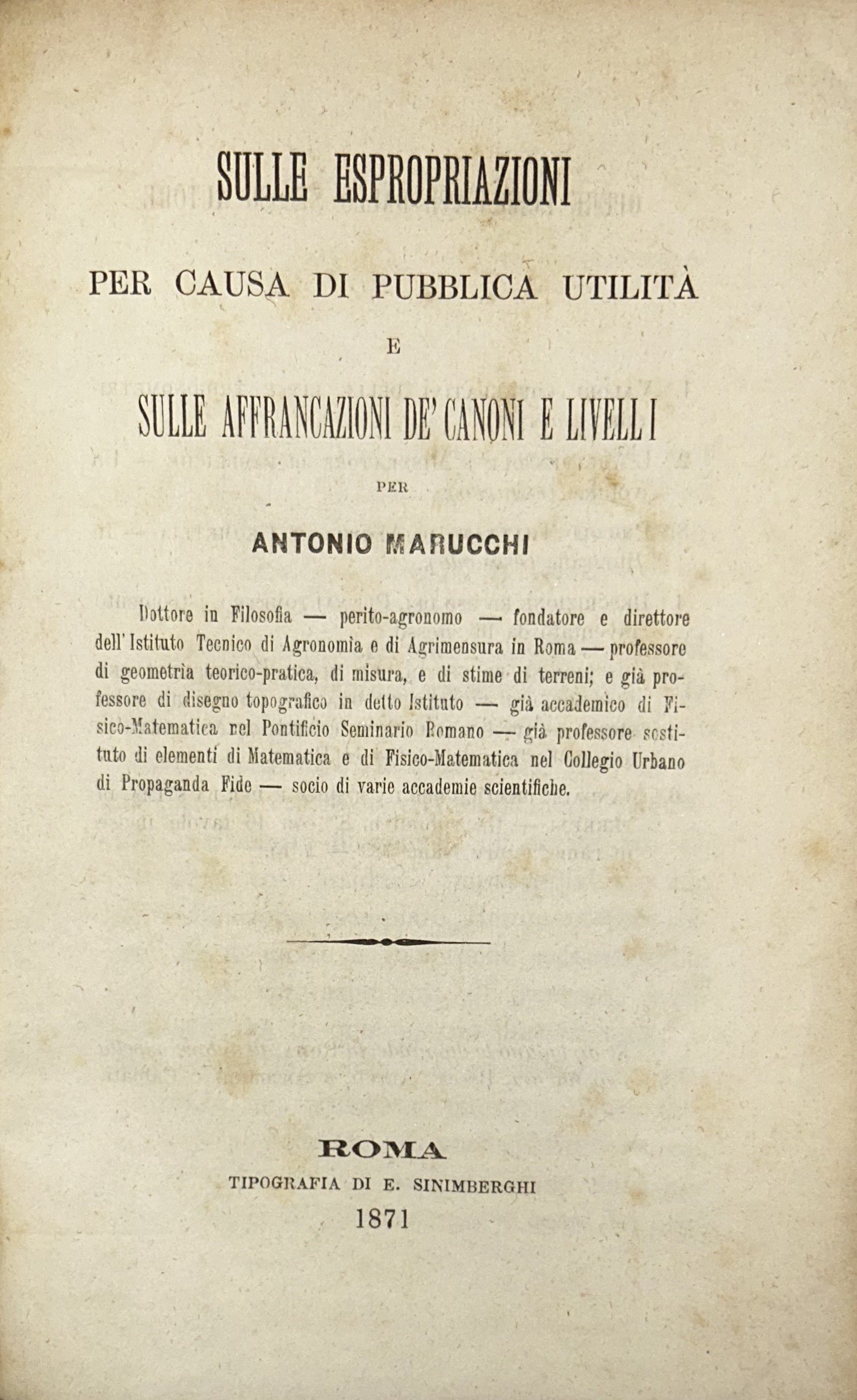 Sulle espropriazioni