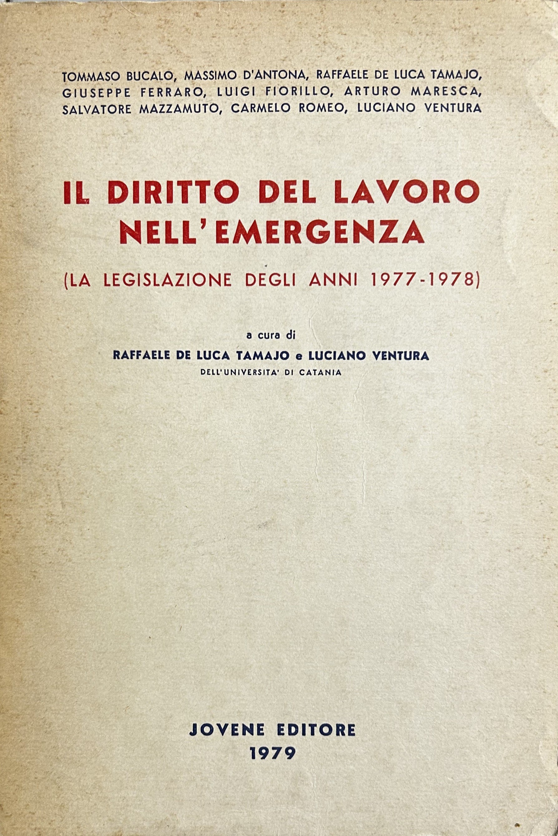 Il diritto del lavoro nell'emergenza