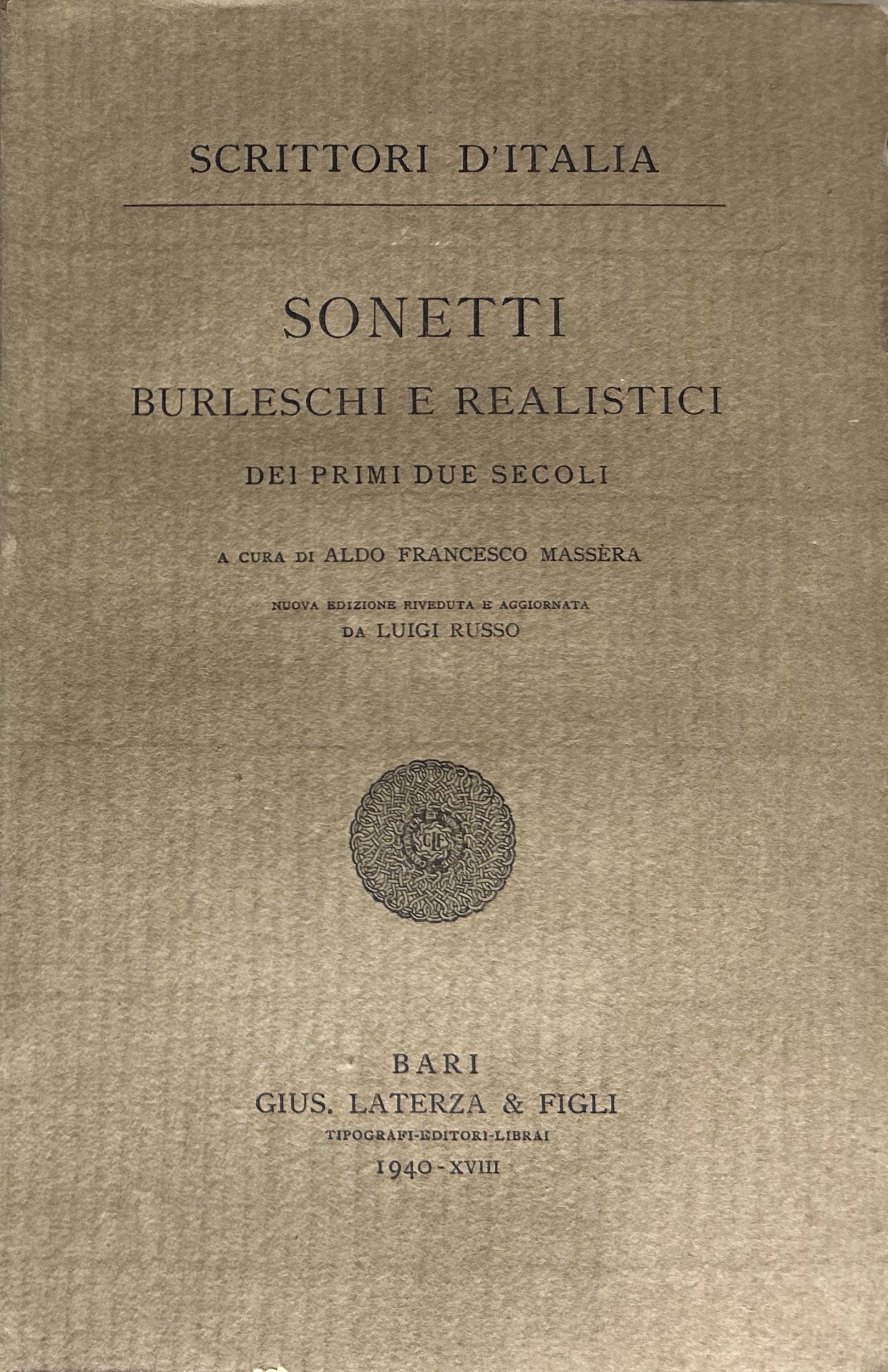 Sonetti burleschi e realistici dei primi due secoli