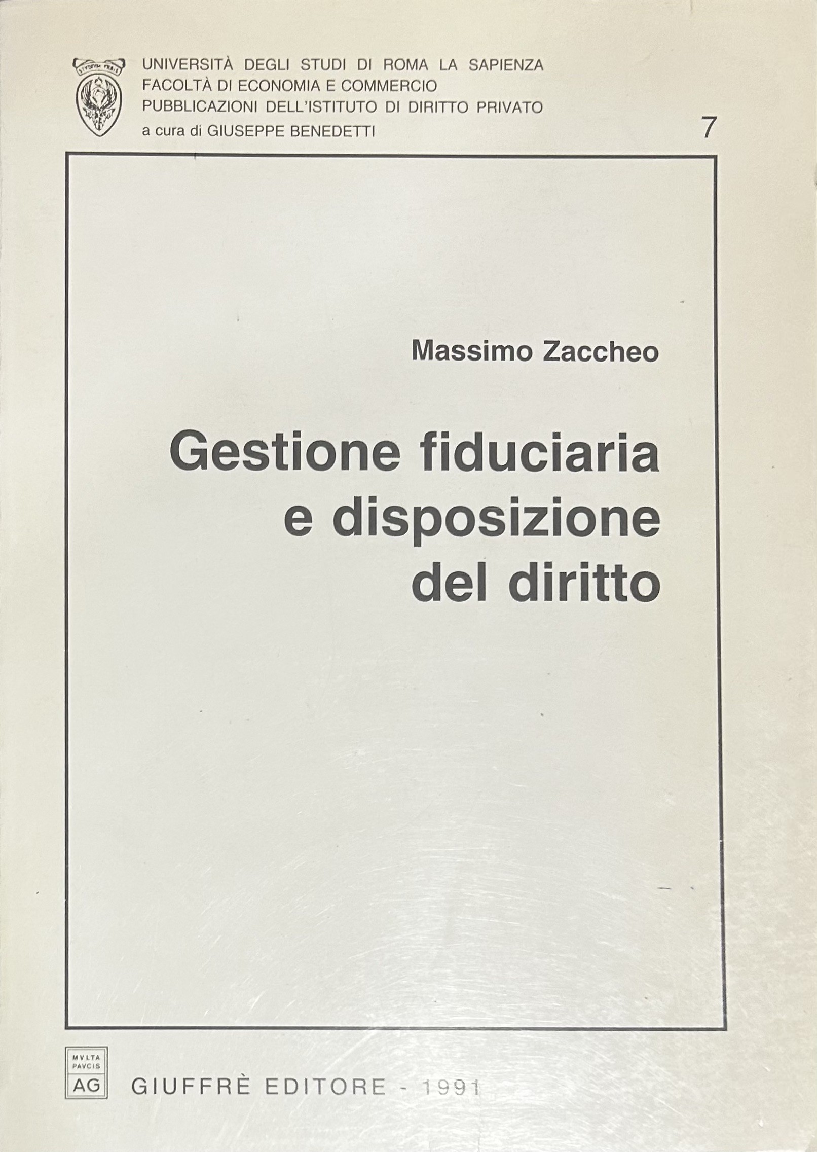 Gestione fiduciaria e disposizione del diritto