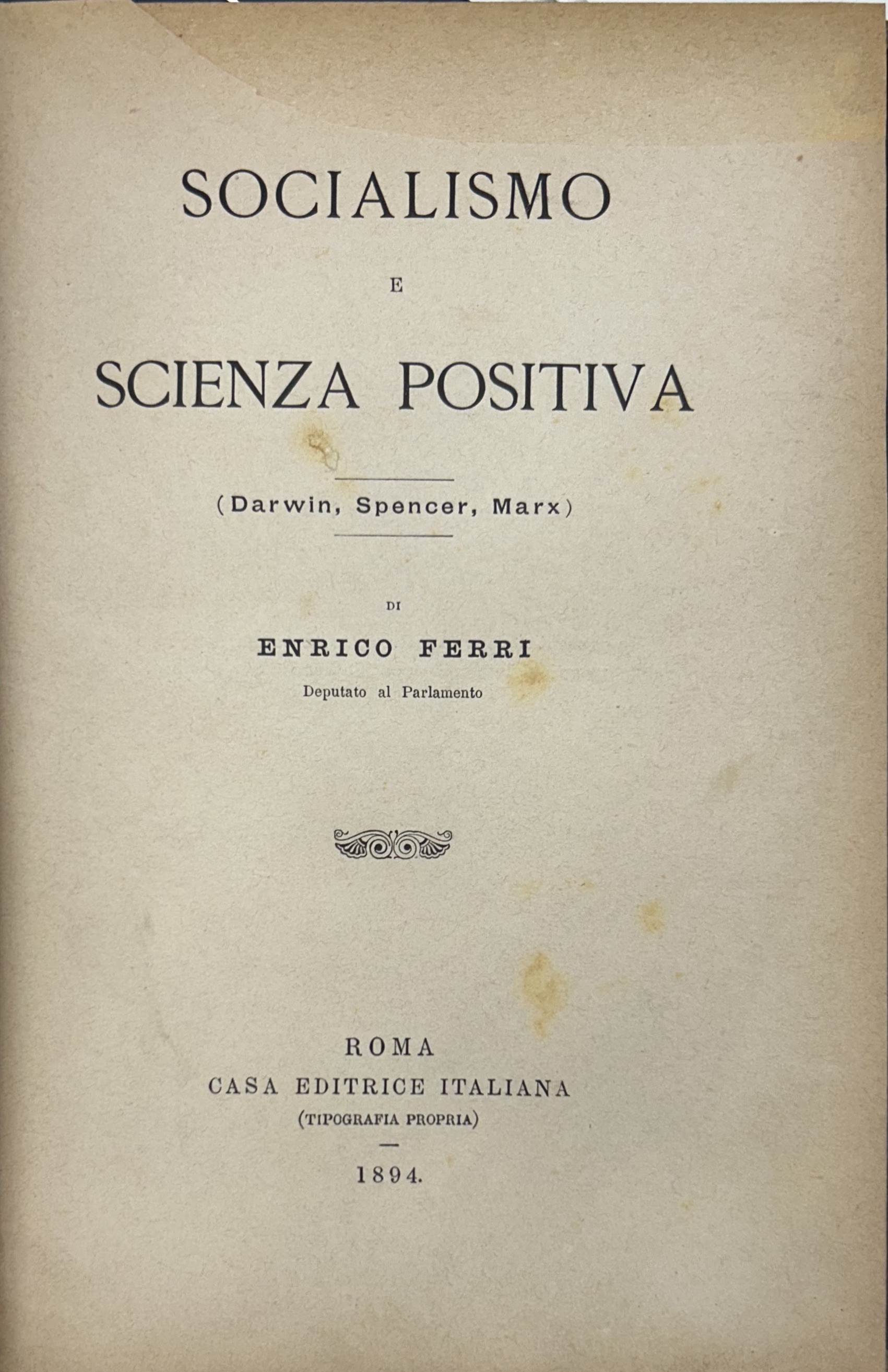 Socialismo e scienza positiva (Darwin, Spencer, Marx)